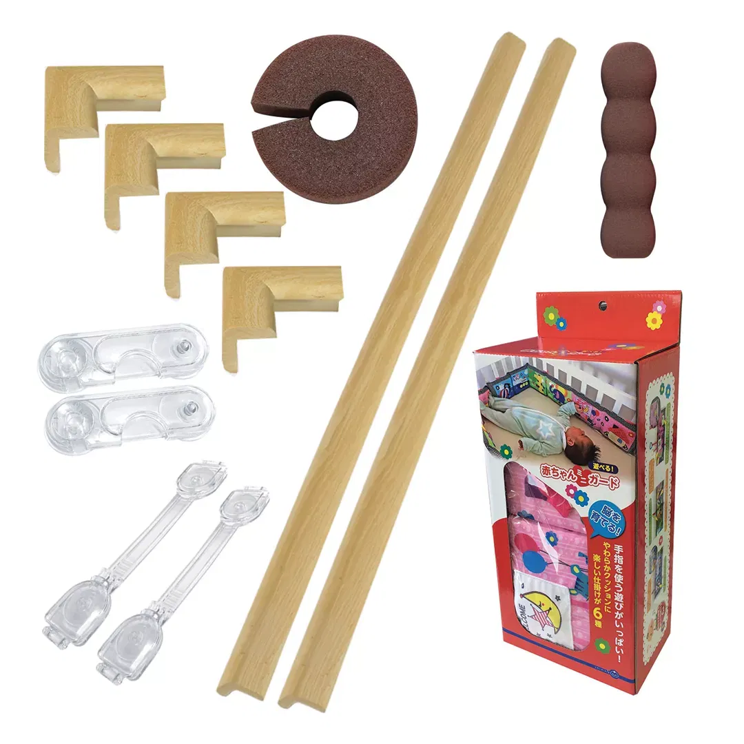 Set protecții copii - Pachet Protectii Copii, 13 piese, culoarea lemnului deschis
