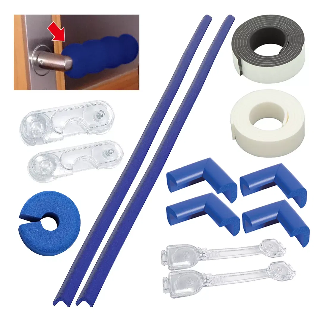 Set protecții copii - Pachet Sisteme de Siguranță Copii, 14 piese, Albastru