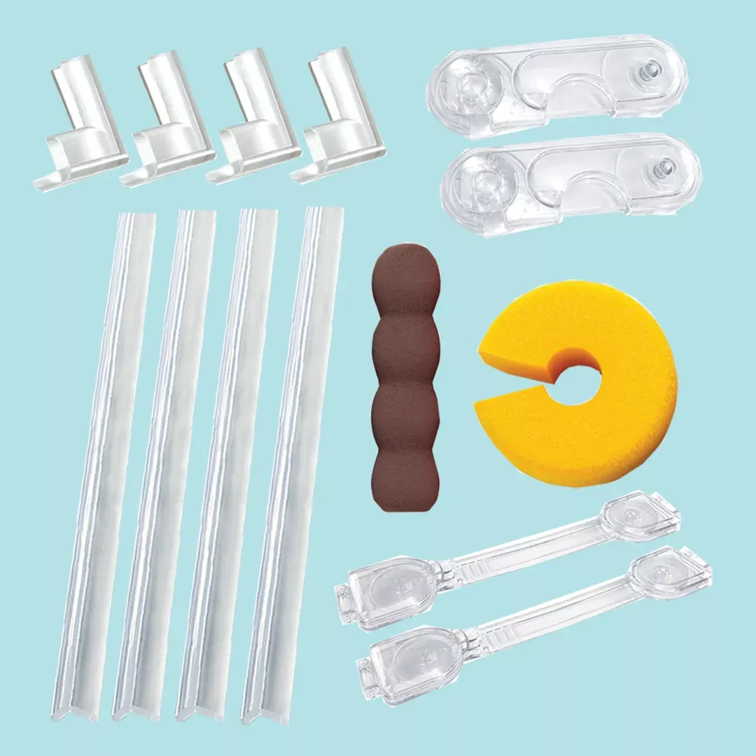 Set protecții copii - Pachet Sisteme de Siguranta Copii, 14 piese, Transparent