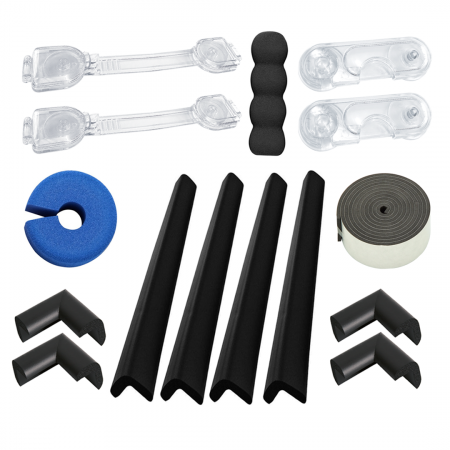 Set protecții copii - Pachet Sisteme Siguranta Copii, 15 piese, Negru