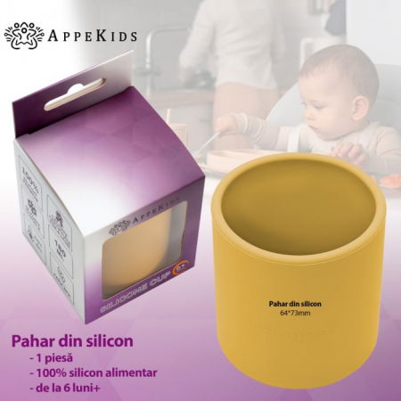 Pahar din silicon, AppeKids - Galben Miere [3]