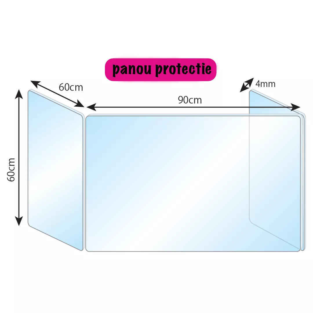Panou acrilic de protectie, in forma de U, 60x90x60x4 [2]