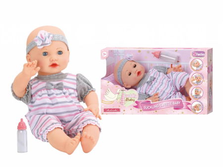 Jocuri și Jucării - PAPUSA BEBELUS CARE MANANCA, 40 CM