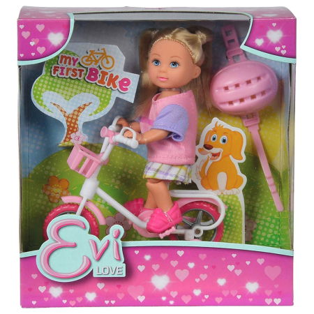 Papusa Simba Evi Love My First Bike 12 cm roz [1]