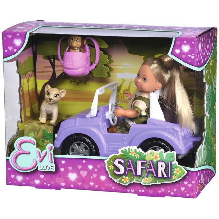 Papusa Simba Evi Love Safari 12 cm cu masinuta, animale si accesorii [4]