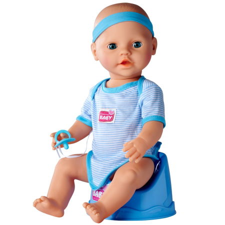 Papusa Simba New Born Baby, Baby Doll 43 cm cu accesorii albastru [3]