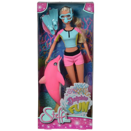 Papusa Simba Steffi Love Dolphin Fun 29 cm cu delfin si accesorii [1]