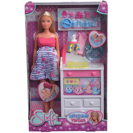 Papusa Simba Steffi Love Welcome Twins 29 cm cu accesorii [5]