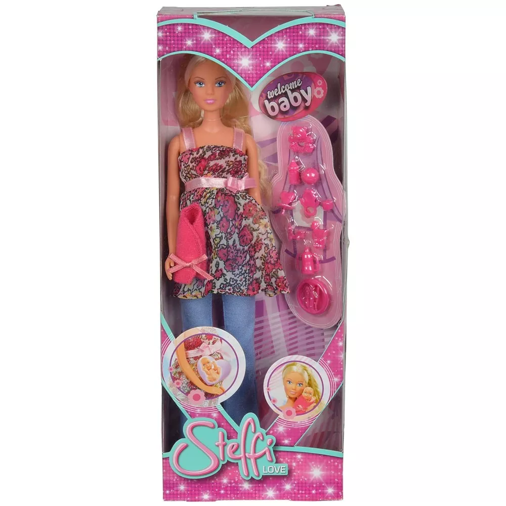 Papusa Steffi Love, gravida, cu bebelus si accesorii, 29cm [5]