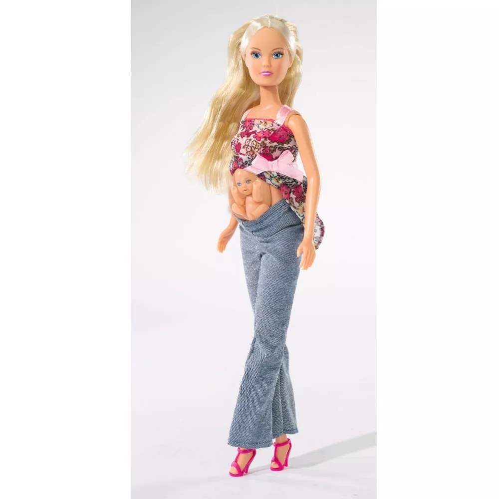 Papusa Steffi Love, gravida, cu bebelus si accesorii, 29cm [1]