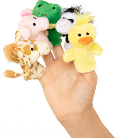 Papusi pentru degete, cu animalute, pentru copii, 1 an+