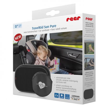 Parasolare masina, lipire fara ventuze, negru, set 2 buc, REER [1]