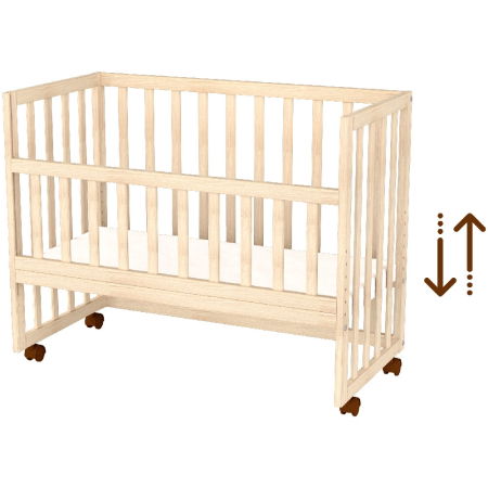 Patut copii din lemn co-sleeper Hubners Eva 94x46 cm natur [1]