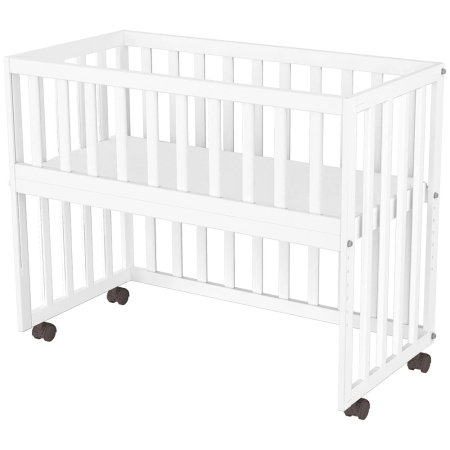 Patuturi din lemn - Patut copii din lemn co-sleeper Hubners Matei 94x46 cm alb