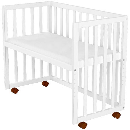 Patut copii din lemn co-sleeper Hubners Matei 94x46 cm alb [3]