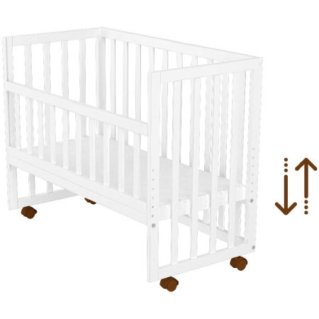 Patut copii din lemn co-sleeper Hubners Matei 94x46 cm alb [2]