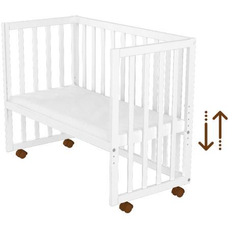 Patut copii din lemn co-sleeper Hubners Matei 94x46 cm alb [4]