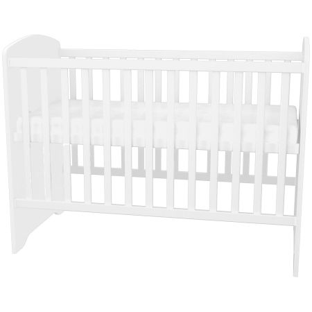 Patut copii din lemn cu sertar Hubners Matei 120x60 cm alb cu stelute [4]