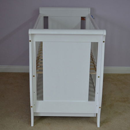 Patut copii din lemn Hubners Mira 120x60 cm alb cu sertar [5]