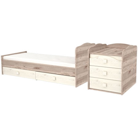 Patut copii transformabil din lemn cu 5 sertare Hubners Sofia Maxi Kombi 120x70 cm crem nisip [3]