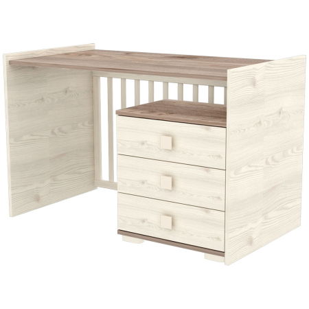 Patut copii transformabil din lemn cu 5 sertare Hubners Sofia Multi Kombi 120x70 cm crem nisip [4]