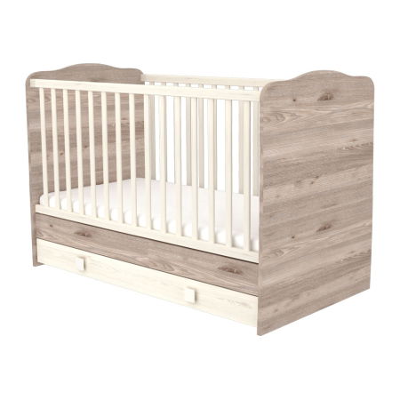 Camera Copilului - Patut copii transformabil din lemn cu sertar Hubners Sofia 140x70 cm crem nisip