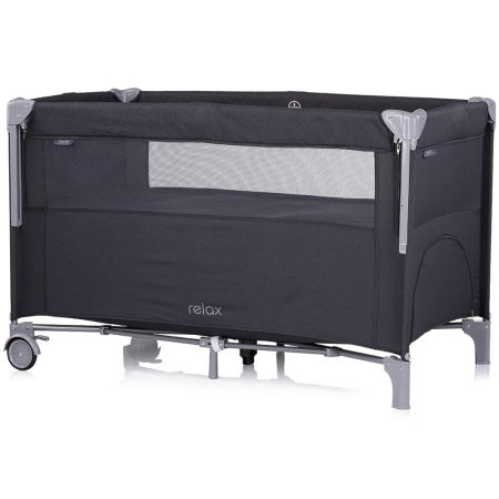 Patut pliabil Chipolino Relax anthracite linen cu laterala culisanta [1]