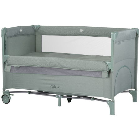 Camera Copilului - Patut pliabil Chipolino Relax basil linen cu laterala culisanta
