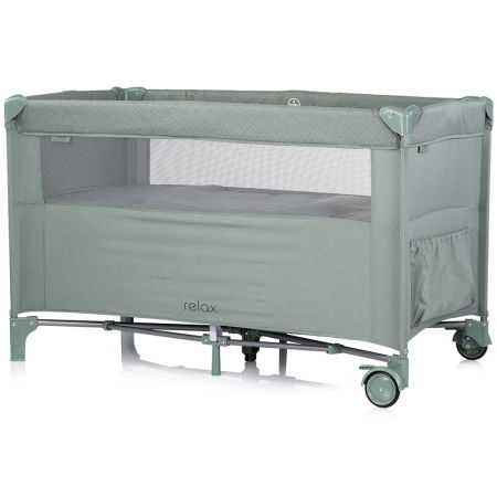 Patut pliabil Chipolino Relax basil linen cu laterala culisanta [2]