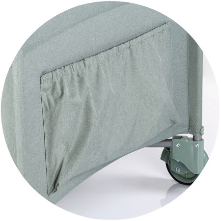 Patut pliabil Chipolino Relax basil linen cu laterala culisanta [4]