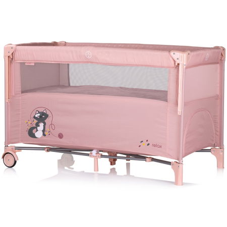 Patut pliabil Chipolino Relax pink marshmallow cu laterala culisanta [1]