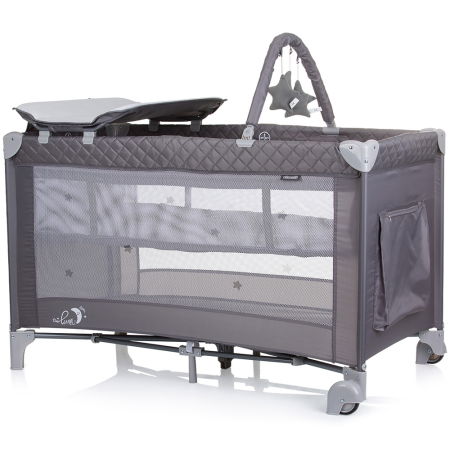 Patut pliabil cu saltea de infasat Chipolino Luna ash grey [1]