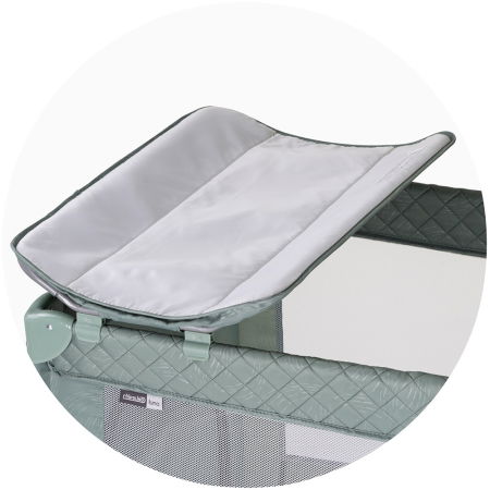 Patut pliabil cu saltea de infasat Chipolino Luna basil [4]