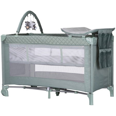 Camera Copilului - Patut pliabil cu saltea de infasat Chipolino Luna basil