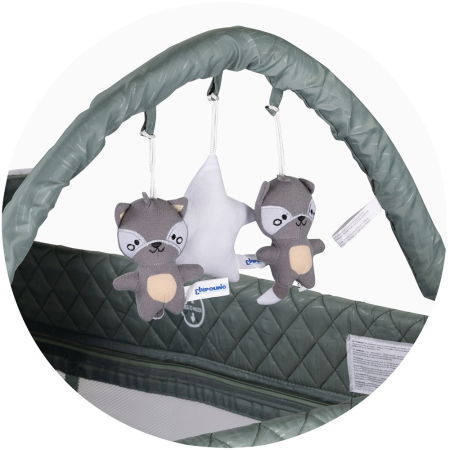 Patut pliabil cu saltea de infasat Chipolino Luna basil [2]