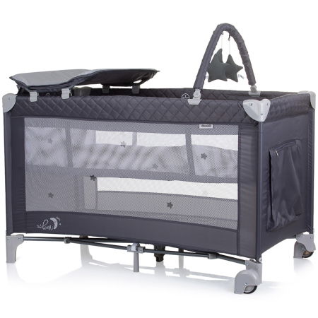 Patut pliabil cu saltea de infasat Chipolino Luna granite [1]