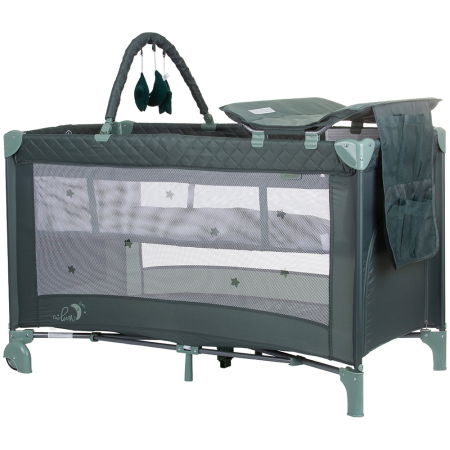 Camera Copilului - Patut pliabil cu saltea de infasat Chipolino Luna pastel green