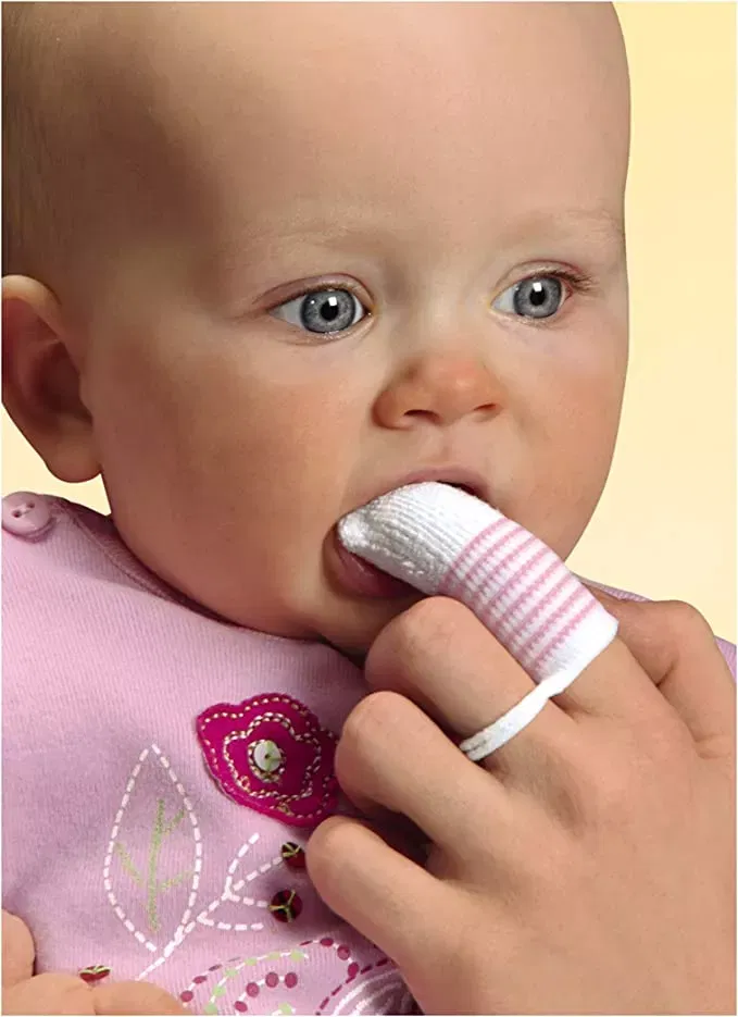 Periuta de dinti bebelusi, antibacteriana, cu ioni de argint, pentru folosire pe deget, 0-12 luni, Nip [1]