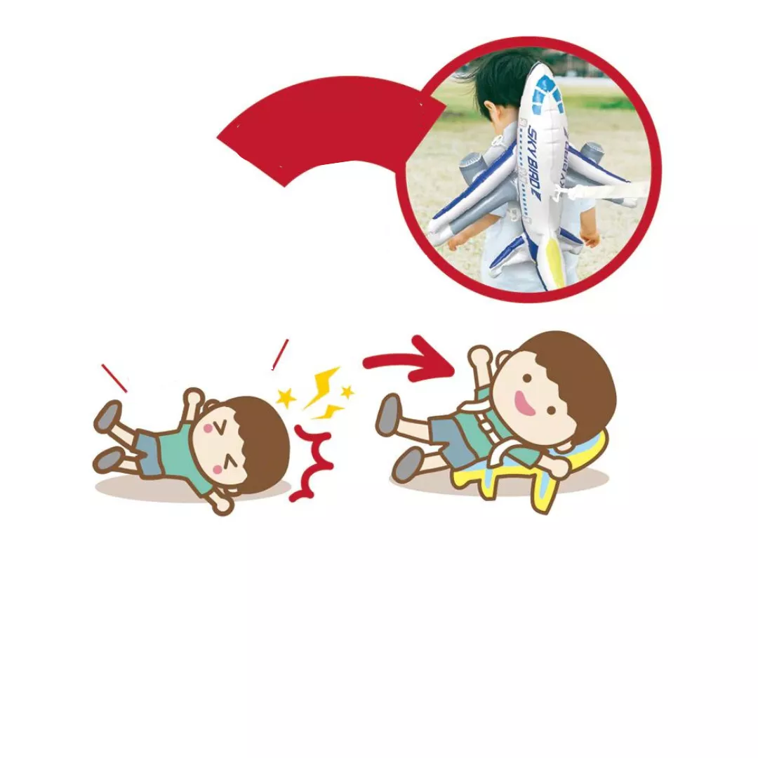 Perna bebeluș tip rucsac, ham 3 în 1 – Protecție cap și spate cu design avion [5]