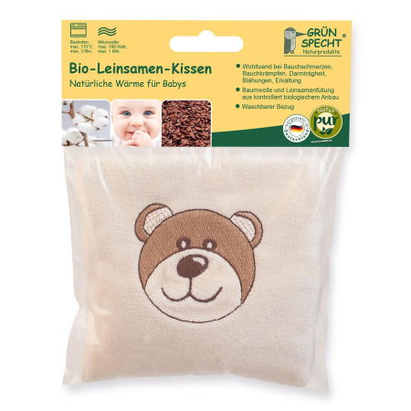 Pernuta termica anticolici cu seminte de in BIO, husa detasabila lavabila, ursulet, Grunspecht 603-V1 [4]