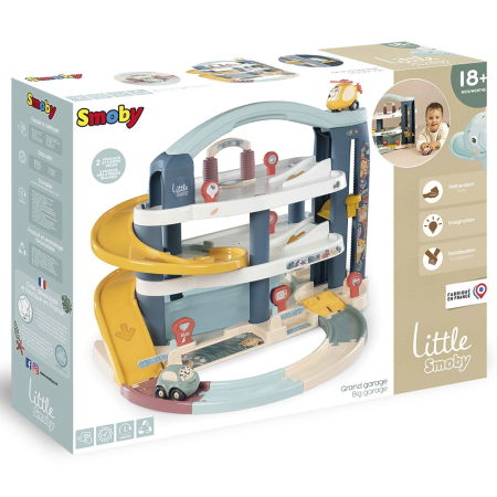 Pista de masini Smoby Big Garage cu masinuta si elicopter [8]