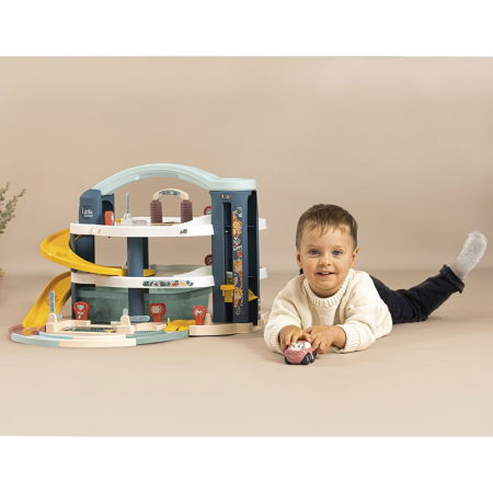 Pista de masini Smoby Big Garage cu masinuta si elicopter [5]