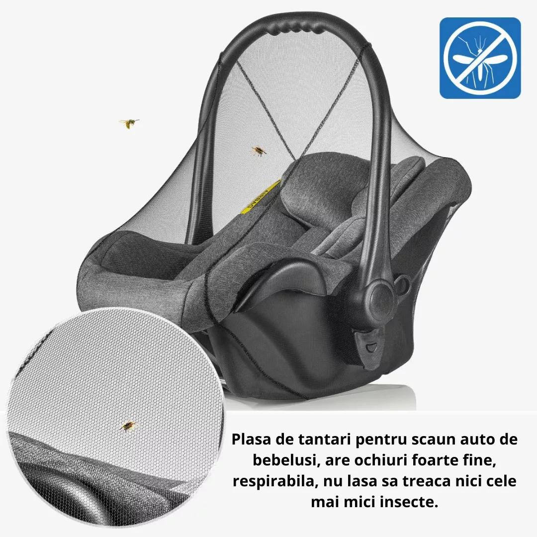 Plasa tantari pentru scaune auto de bebelusi, neagra, Reer [2]