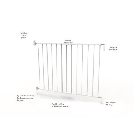 Poarta de siguranta extensibila Noma, 62–102 cm, metal alb, N93361 [6]