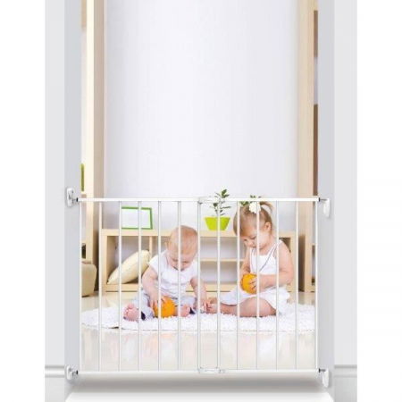 Poarta de siguranta extensibila pentru copii, Noma, 62–102 cm, metal alb [2]