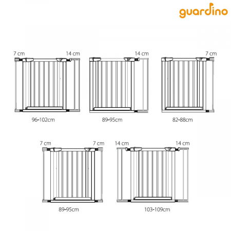 Poarta de siguranta pentru copii, 75-81 cm, montare prin presiune, metal, alb, Guardino [7]