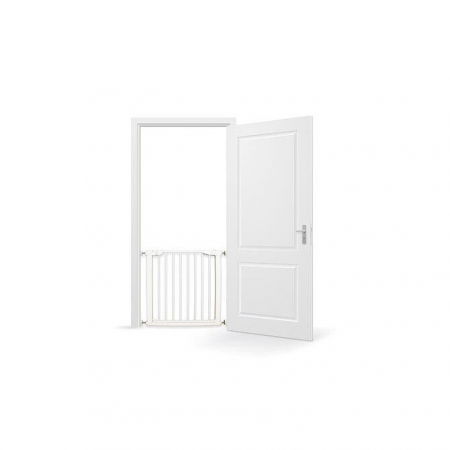 Poarta de siguranta pentru copii, 75-81 cm, montare prin presiune, metal, alb, Guardino [3]