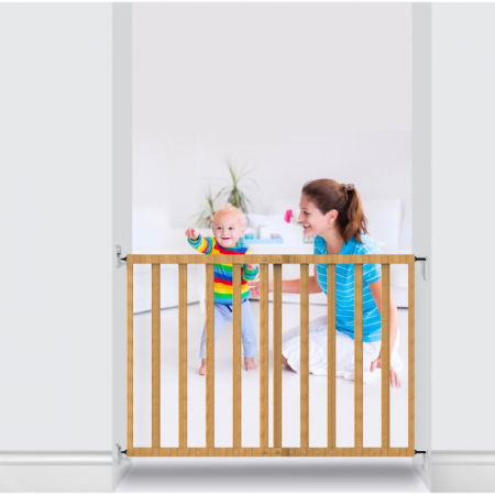 Poarta de siguranta pentru copii  extensibila Noma, 64 – 100 cm, lemn natur [2]