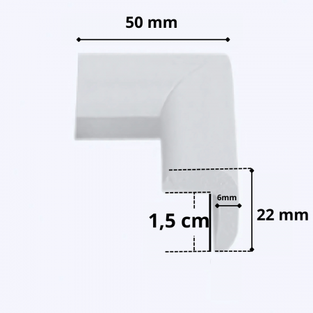 Protectie Colturi Mobila Copii Set 4buc Spuma Lemn Alb [2]