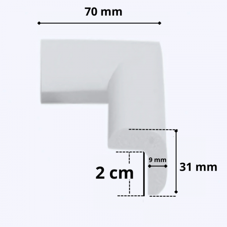 Protectie Colturi Mobila Copii Set 4buc Spuma Lemn Alb [2]